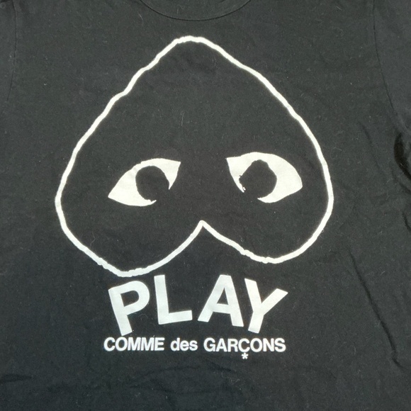 Comme des Garçons PLAY Black Graphic Logo Tee Made in Japan Size L - Picture 5 of 10